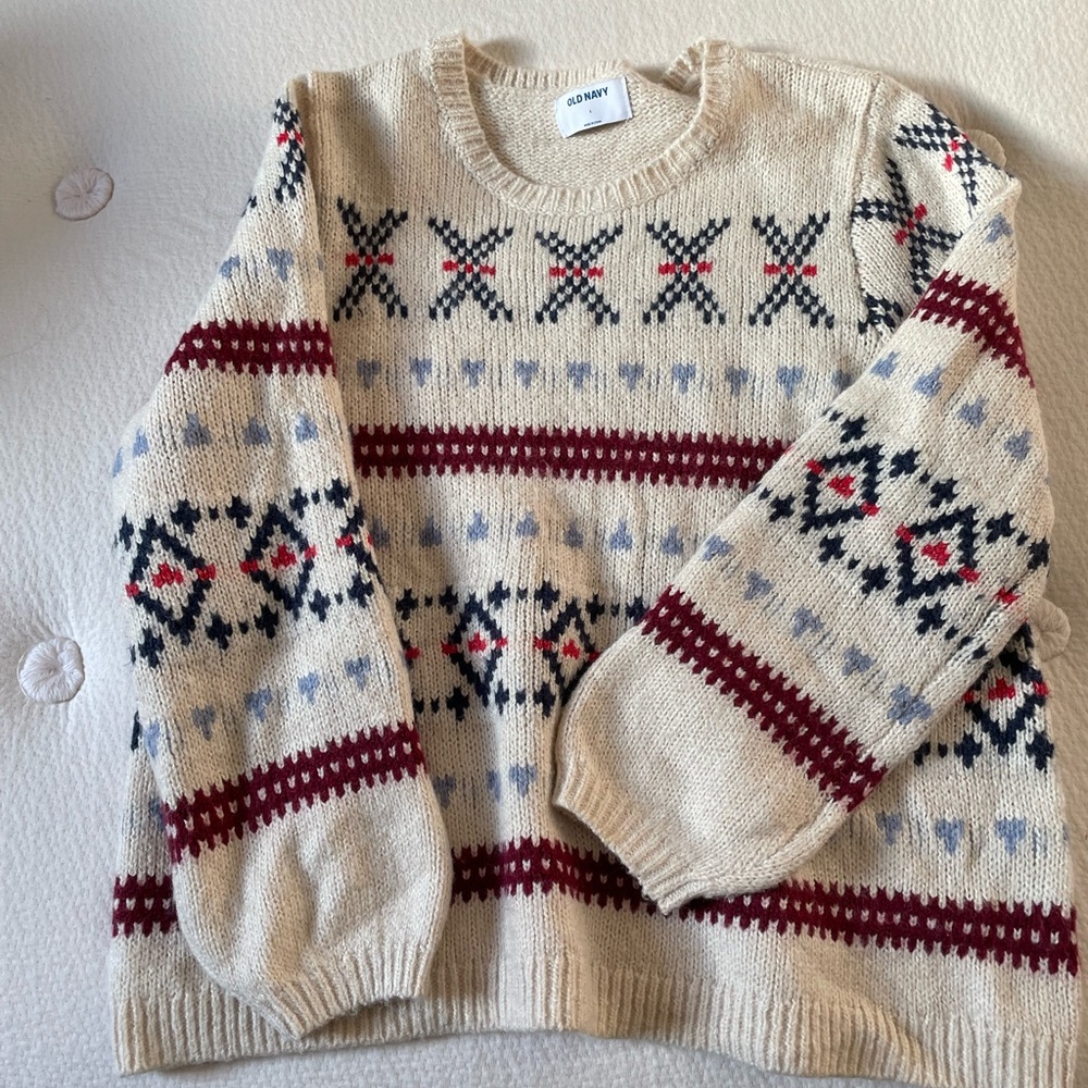 Like new Old Navy fair isle ski sweater soft size L